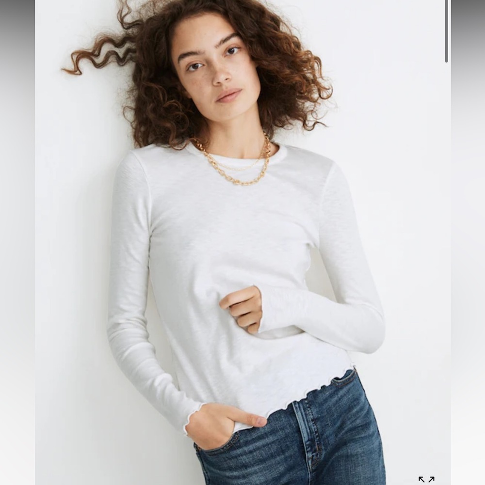 Madewell Long Sleeve Baby Tee XL NWT